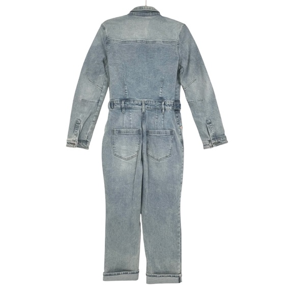 We The Free CRVY Scandalous Coverall Denim Jumpsuit Light Wash Sz 28 NWT - Picture 6 of 12